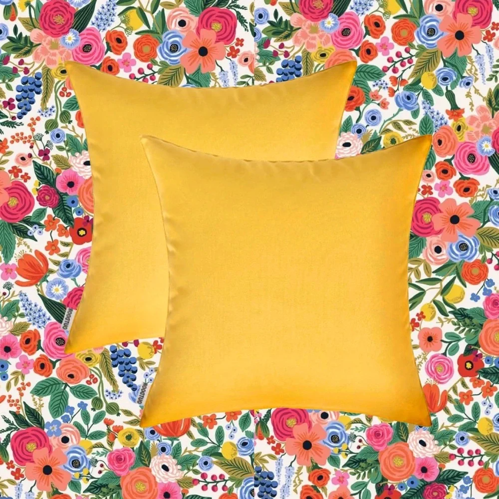 Luxury Home | Sunflower Yellow Outdoor Water Resistant Throw Pillow Covers